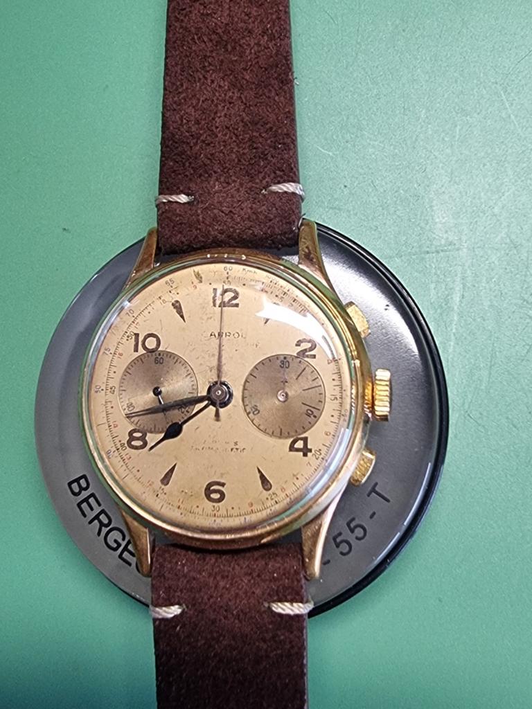 Chronograaf, Landeron 51, Overige merken, Staal, Met bandje, Polshorloge