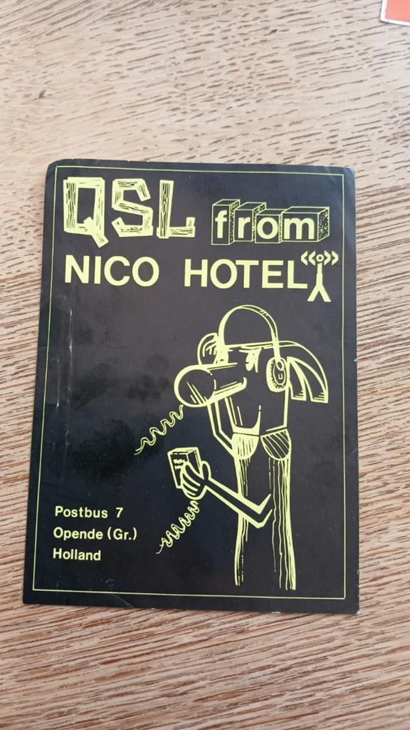 Sticker QSL from Nico Hotel, piraat zender, OPENDE,GRONINGEN, Ophalen of Verzenden, Zo goed als nieuw