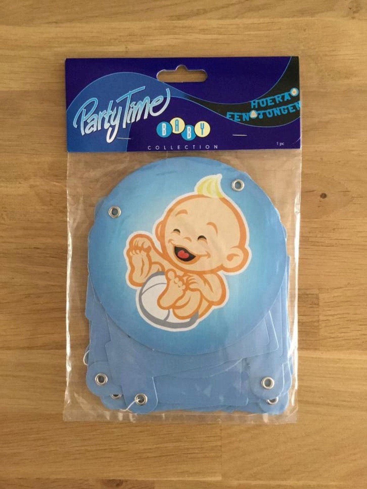 Letterslinger Hoera een jongen baby blauw | geboorte zoon, Ophalen of Verzenden, Nieuw, Versiering, Geboorte of Huwelijk