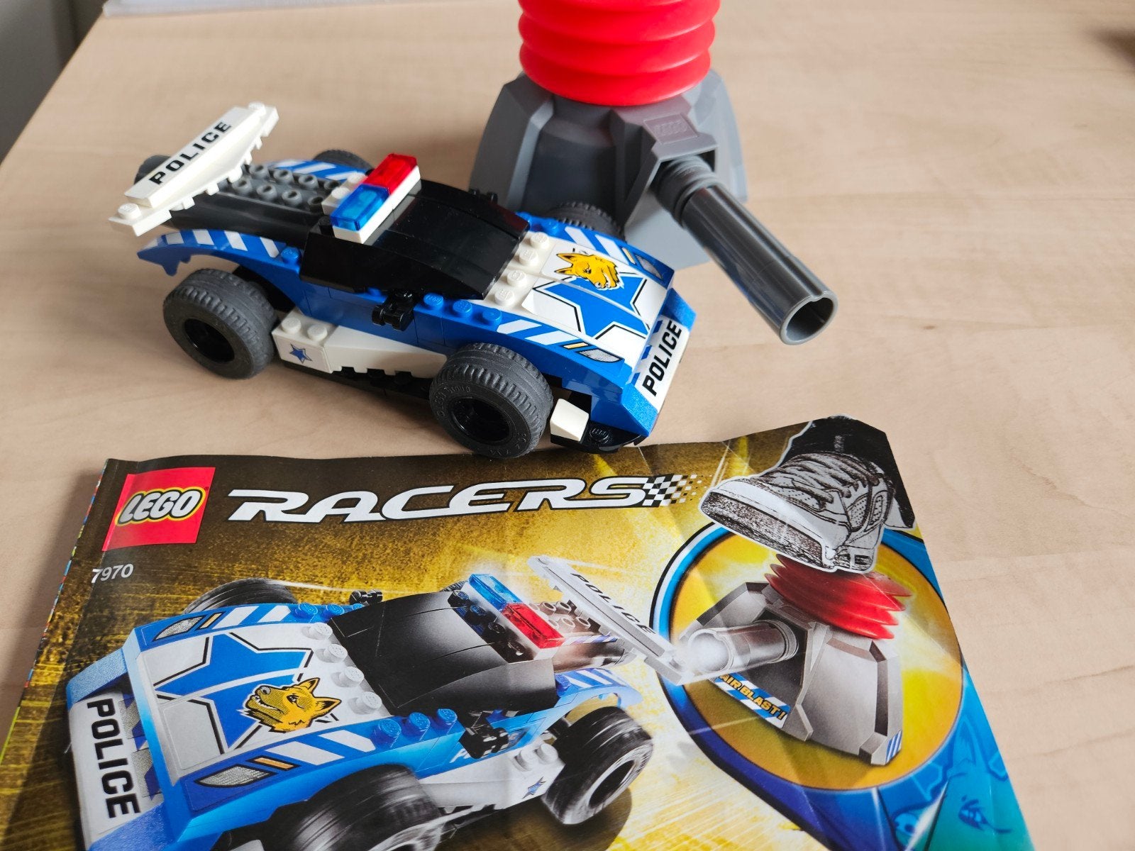 Lego Racers 7970 - Politie Auto met Lanceerder, Kinderen en Baby's, Gebruikt, Lego, Inclusief instructies, Ophalen of Verzenden