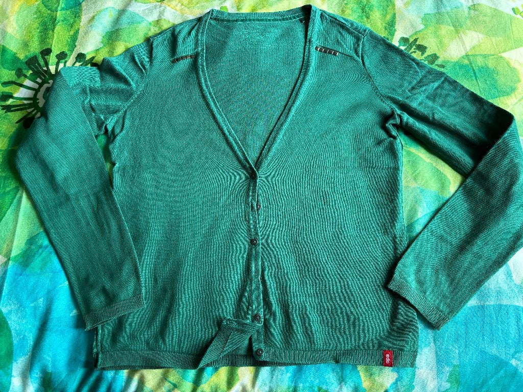 Esprit groen vestje lange mouw mt XL, Maat 46/48 (XL) of groter, Ophalen of Verzenden, Gedragen, Groen