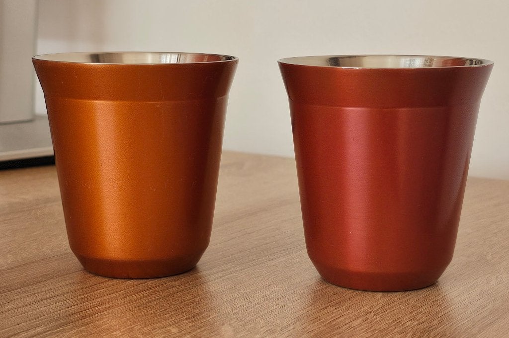 Nespresso Coffee Cups (Vienna, Shanghai), Gebruikt, Overige merken, Ophalen of Verzenden, Metaal
