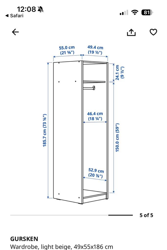 Gursken Ikea kast, Ophalen, Zo goed als nieuw, 25 tot 50 cm