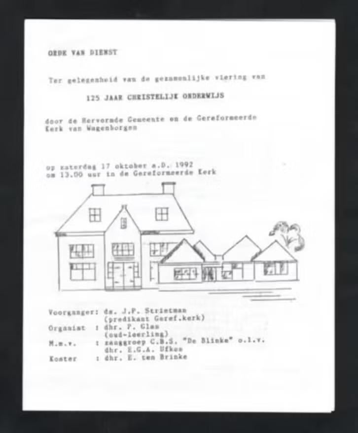Wagenborgen 125 Jaar Christelijk Onderwijs Herv. Gemeente, Ophalen of Verzenden, Zo goed als nieuw