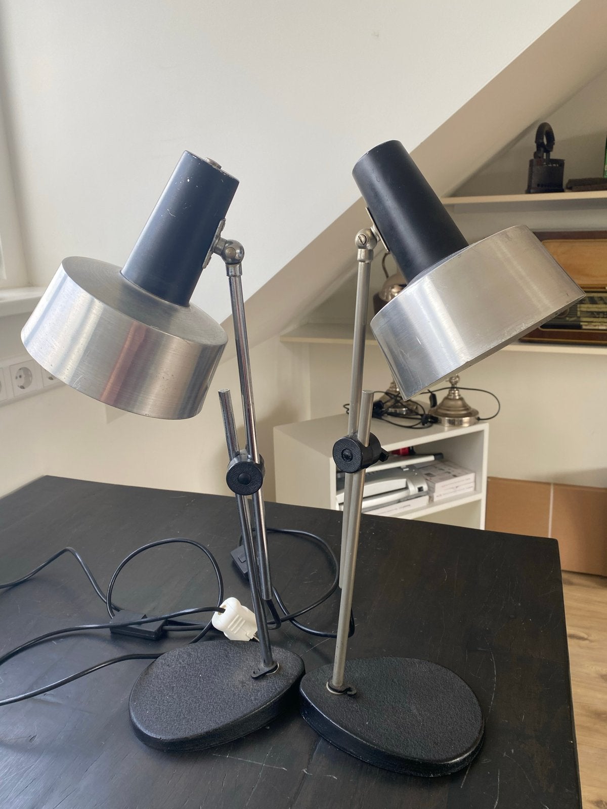 Prachtige Vintage Set ANVIA bureaulampen JJM Hoogervors, Ophalen, Gebruikt, Overige merken, Overige materialen