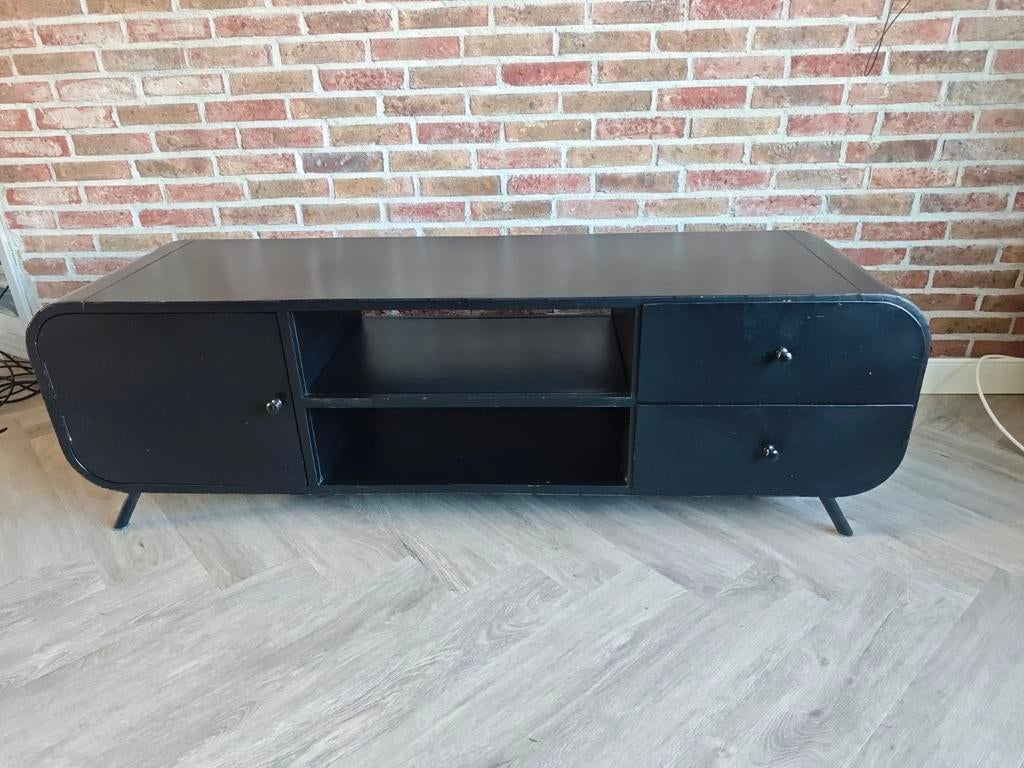 Retro/industriëel TV-meubel, Ophalen, Gebruikt, 150 tot 200 cm, Minder dan 100 cm