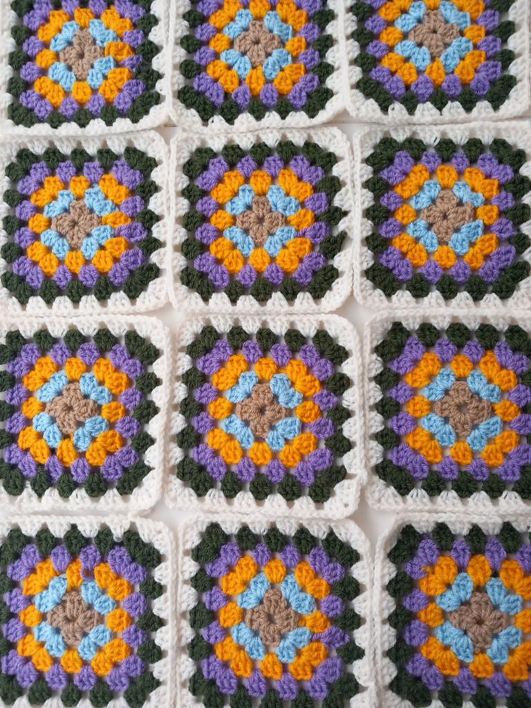 Granny square lapjes 14x14 cm, Ophalen of Verzenden, Nieuw, Haken, Wol of Garen