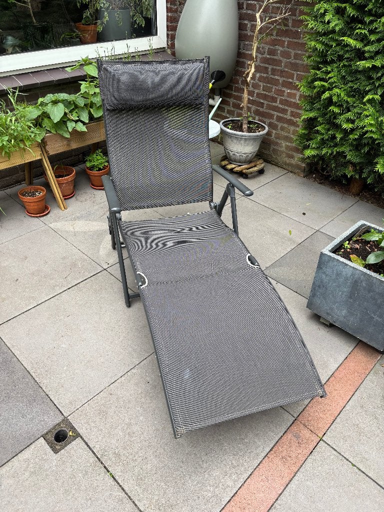 ligbed voor in de tuin, Ophalen, Gebruikt, Aluminium, Verstelbaar