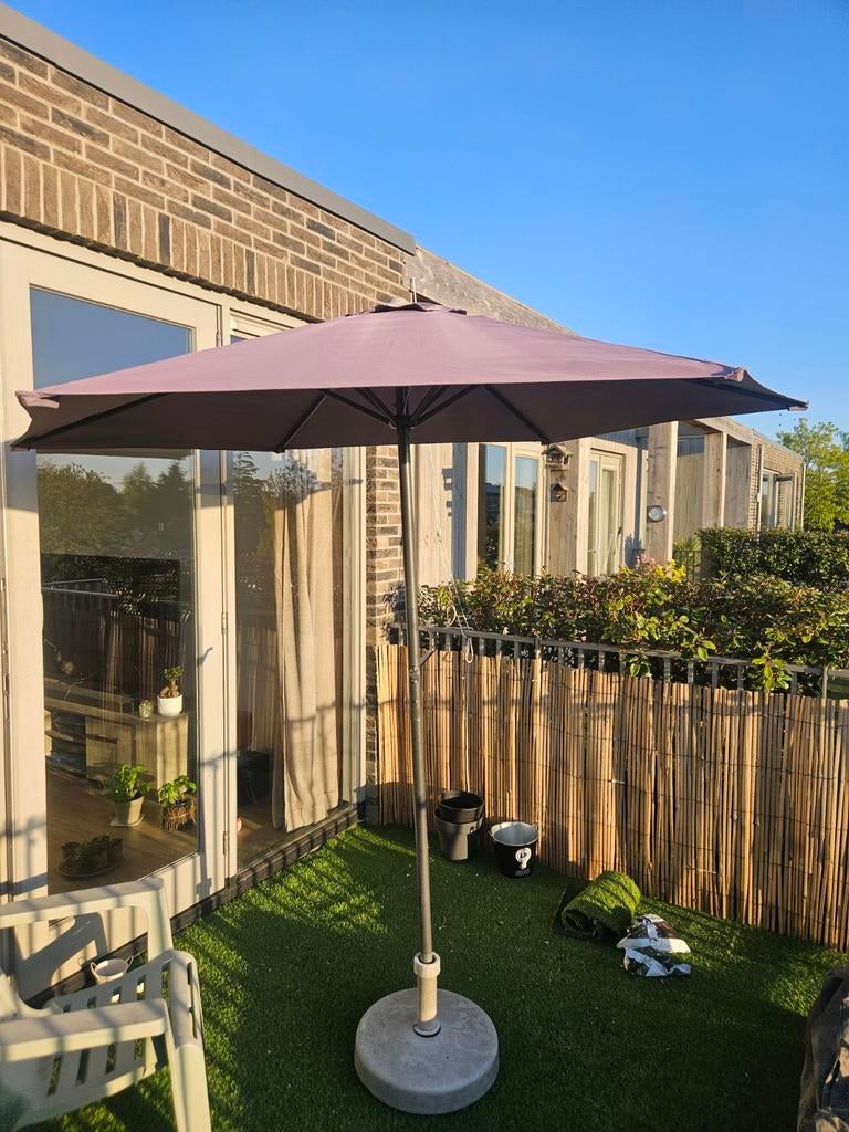 Gebruikte parasol met voet, Ophalen of Verzenden, Gebruikt, 2 tot 3 meter, Stokparasol