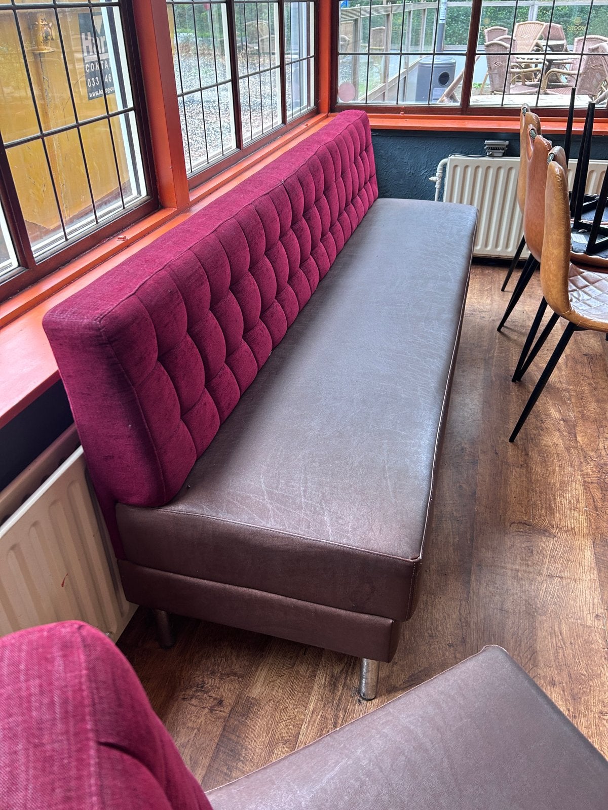 4 x Horeca wandbank - 220 cm lang, Ophalen of Verzenden, Gebruikt, Meubilair