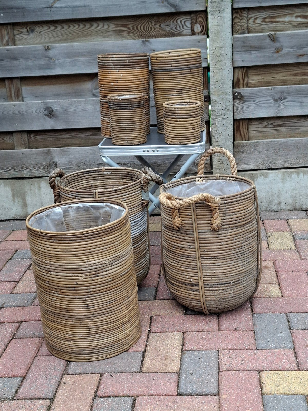Te koop rotan bloempotten, Ophalen, Rond, Binnen, Minder dan 30 cm