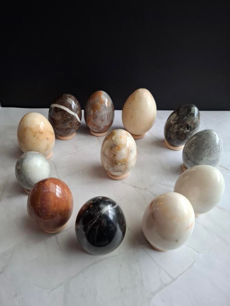 12 Marmeren Decoratieve Eieren - Diverse Kleuren, Ophalen of Verzenden, Zo goed als nieuw