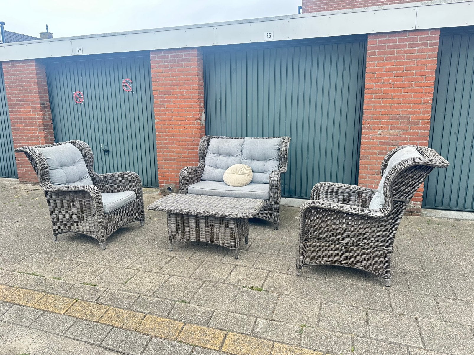 Loungeset Tuinset Te Koop, Tuin en Terras, Tuinsets en Loungesets, Ophalen, Gebruikt, Wicker