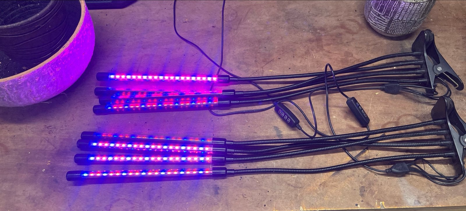LED Kweeklampen met Clip - 2 stuks, 40W per stuk. Met timer, Ophalen of Verzenden, Gebruikt, Kweeklamp