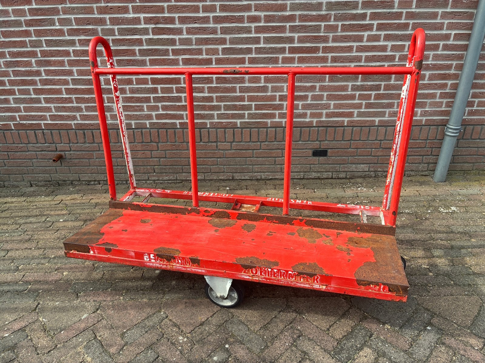 Stevige platenkar platenrek transportkar., Doe-het-zelf en Verbouw, Transportwagens, Ophalen, Gebruikt, Transportkar