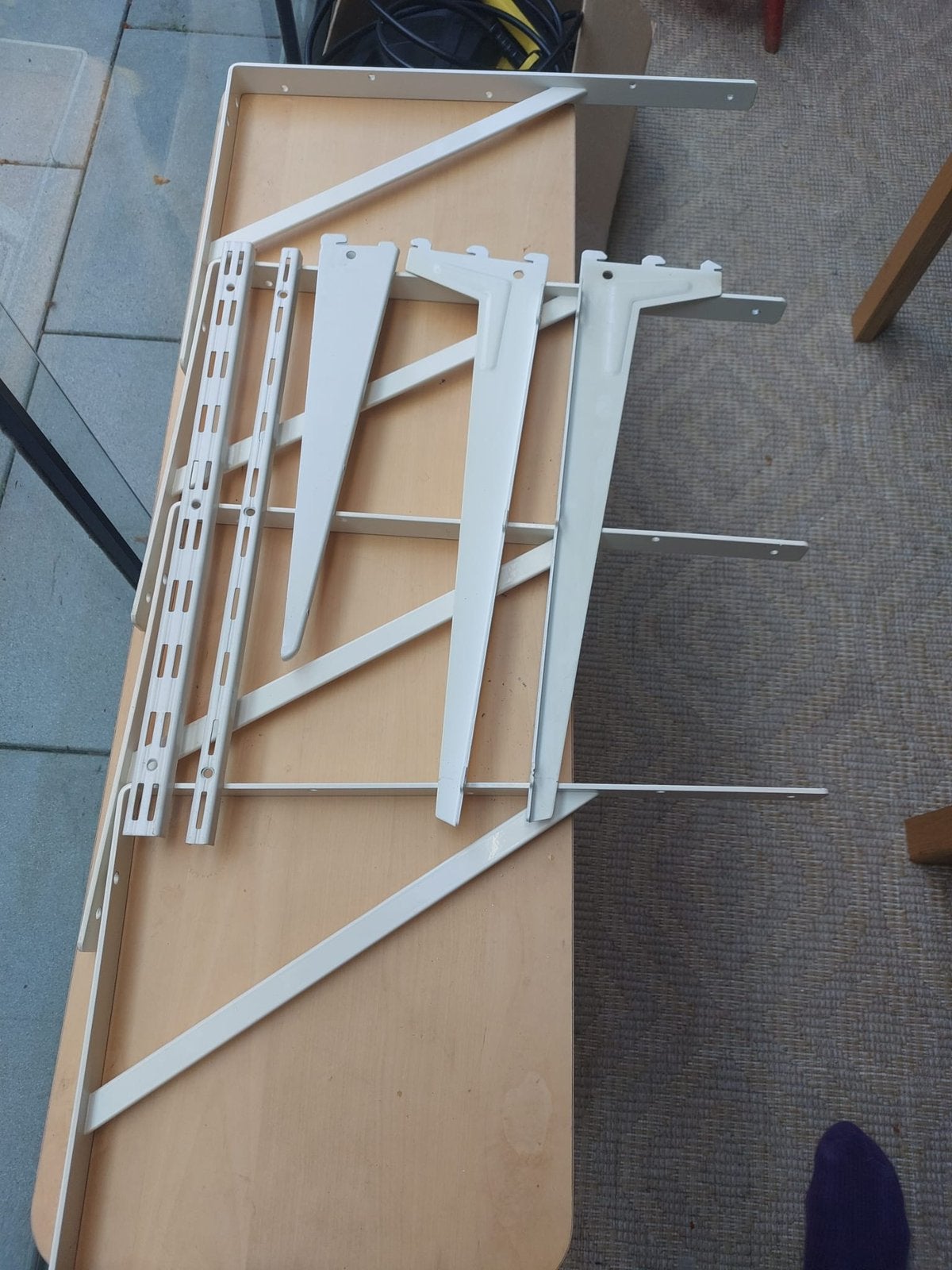 Metalen plankdragers - 50 cm lang, 33 cm korte zijde, Ophalen, Gebruikt