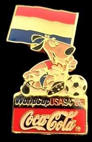 Coca- Cola Worldcup 94 USA pin- NL vlag, Verzamelen, Ophalen of Verzenden, Nieuw, Sport, Speldje of Pin