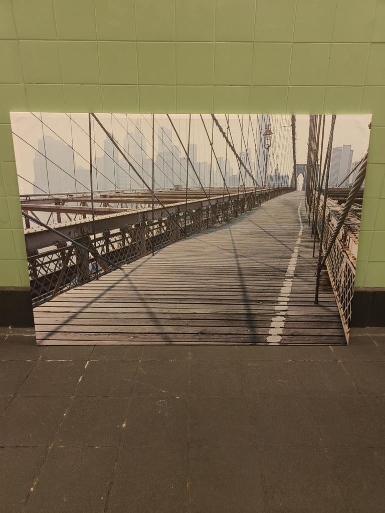 Ikea Schilderij Canvas Brooklyn Bridge 200x140 cm, Ophalen, Gebruikt, 125 cm of meer, Schilderij