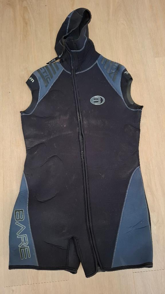 BARE Artic 7mm Shorty met Cap – Heren XXXL – ZGAN, Watersport en Boten, Duiken, Ophalen of Verzenden, Zo goed als nieuw, Duikpak