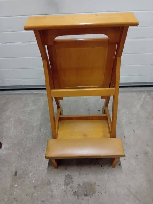 Vintage houten bidbankje - knielbankje - bidstoel stoel, Ophalen