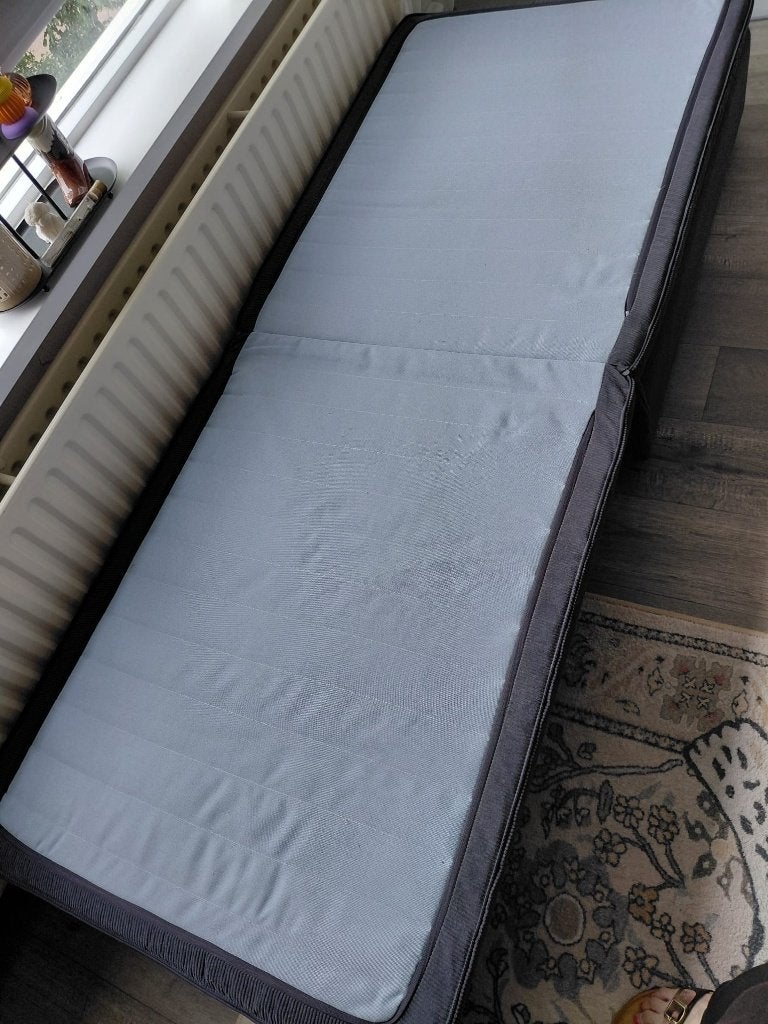 Poef, evt. om te bouwen tot bed., Ophalen, Eenpersoons, Zo goed als nieuw, 80 cm