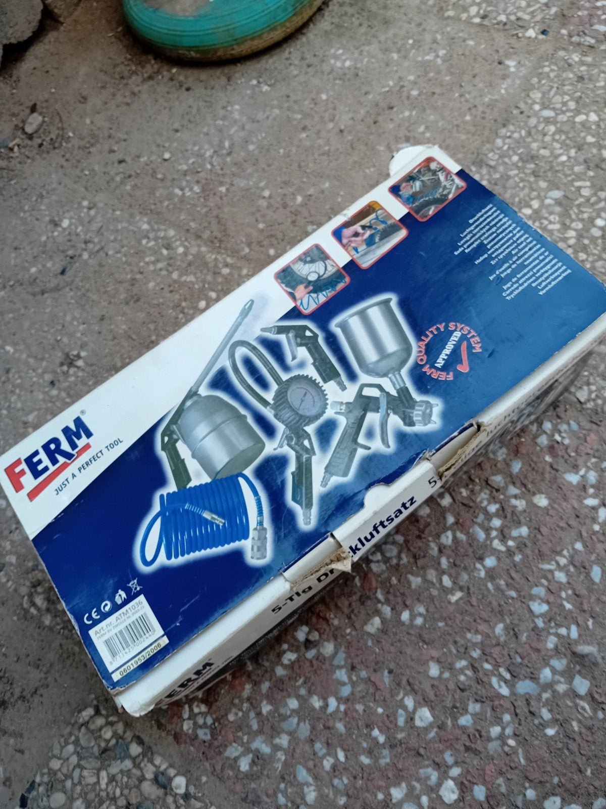 5 delig Ferm luchtgereedschap set...nog in doos, Minder dan 25 liter, Ophalen of Verzenden, Zo goed als nieuw, Minder dan 200 liter/min