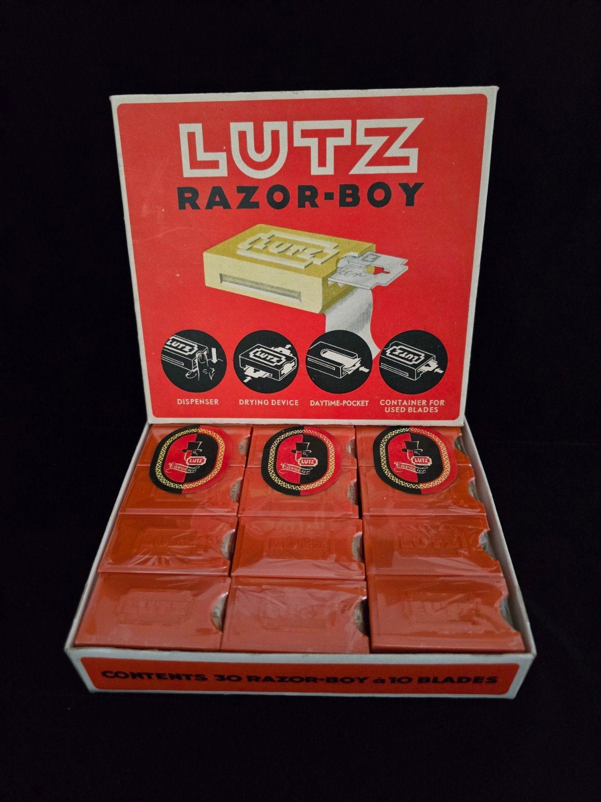 Lutz Razor-Boy vintage scheermesjes, als nieuw, jaren 50-60, Verzamelen, Ophalen of Verzenden, Zo goed als nieuw, Verpakking