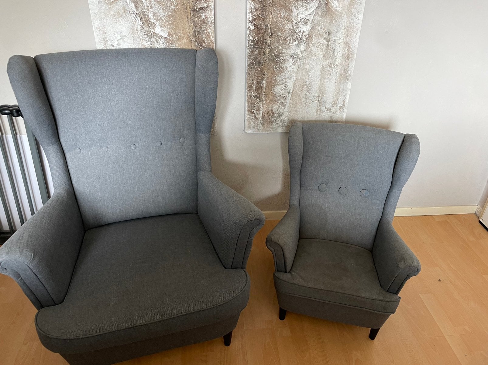 Ikea fauteuils grijs/antraciet, Ophalen, Zo goed als nieuw, 75 tot 100 cm, 50 tot 75 cm