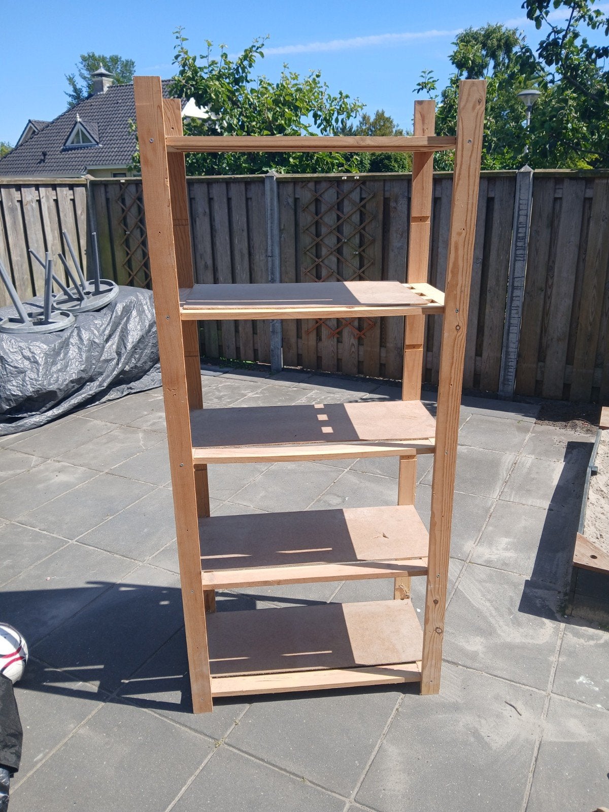 Houten stellingkast, Ophalen, Gebruikt