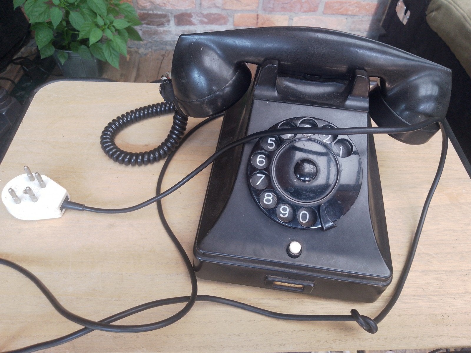 ANTIEKE BAKELIETEN TELEFOON met Draaischijf - PTT, Antiek en Kunst, Ophalen of Verzenden