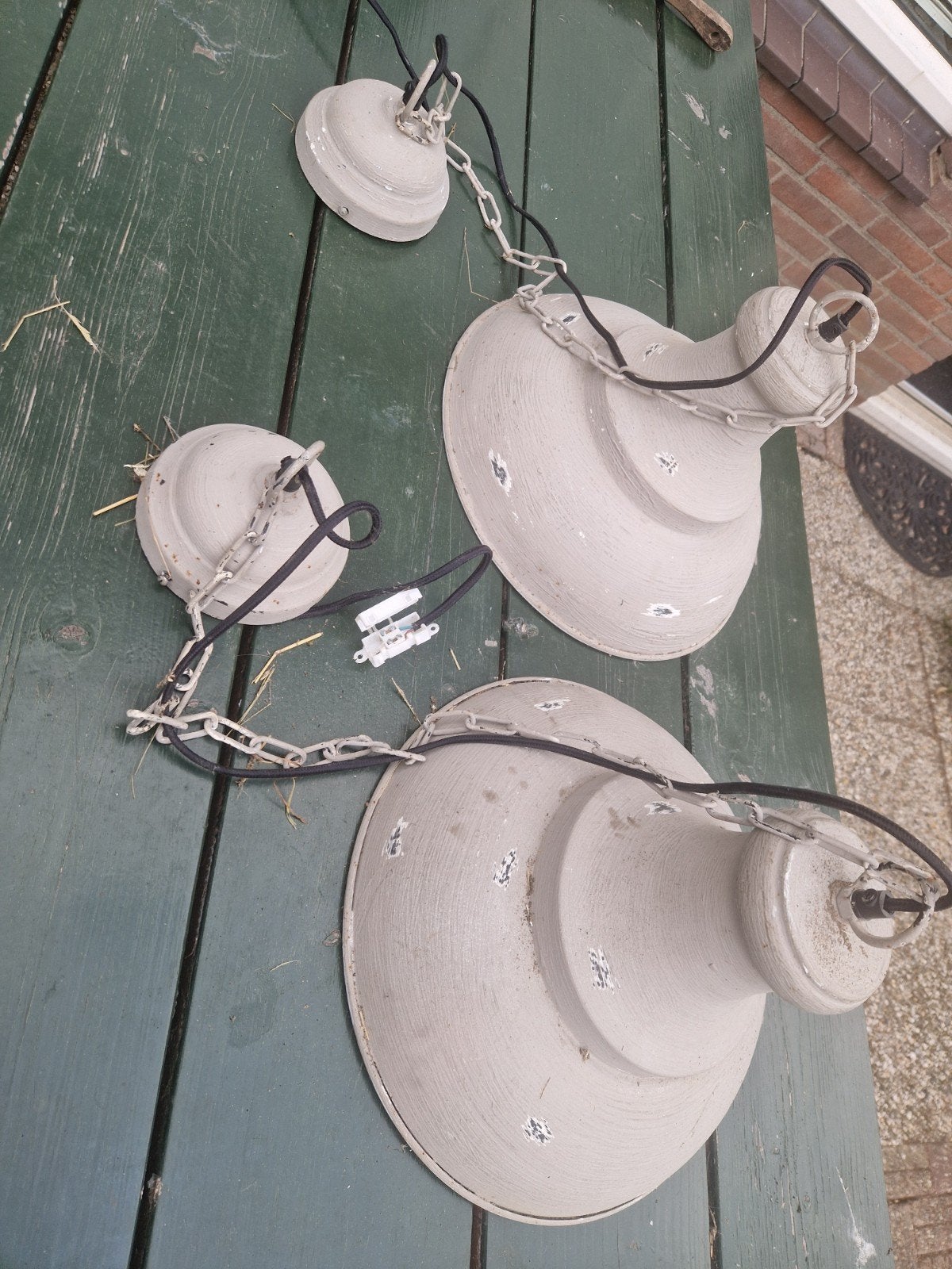 2 stuks Nieuwe Betonlook Hanglamp - Diameter 35 cm, Ophalen, Nieuw, Steen/keramiek, Industrieel, Modern, Betonlook