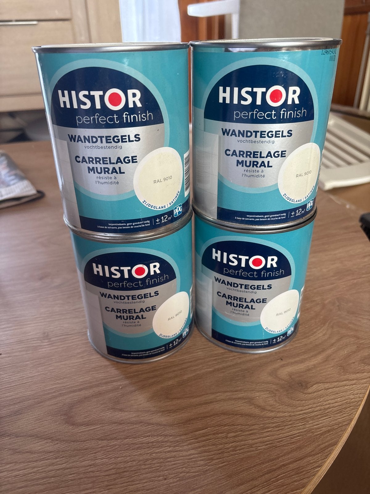 Histor Perfect Finish Wandtegelverf Vochtbestendig RAL 9010, Ophalen, Wit, Nieuw, Verf