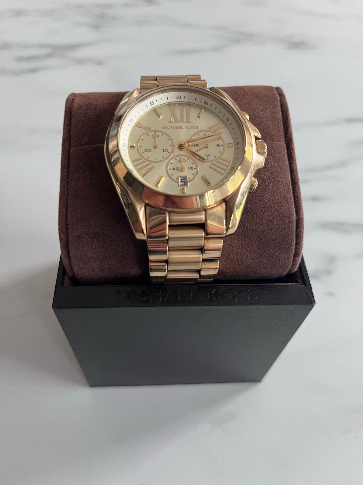Michael Kors Gouden Polshorloge MK-5605, Overige merken, Staal, Polshorloge, Ophalen of Verzenden