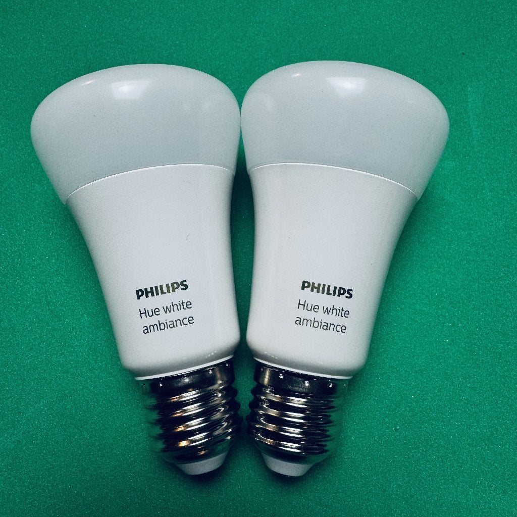 2x Philips Hue White Ambiance E27 806lm, Gebruikt, Philips Hue, Instelbaar wit, Dimbaar