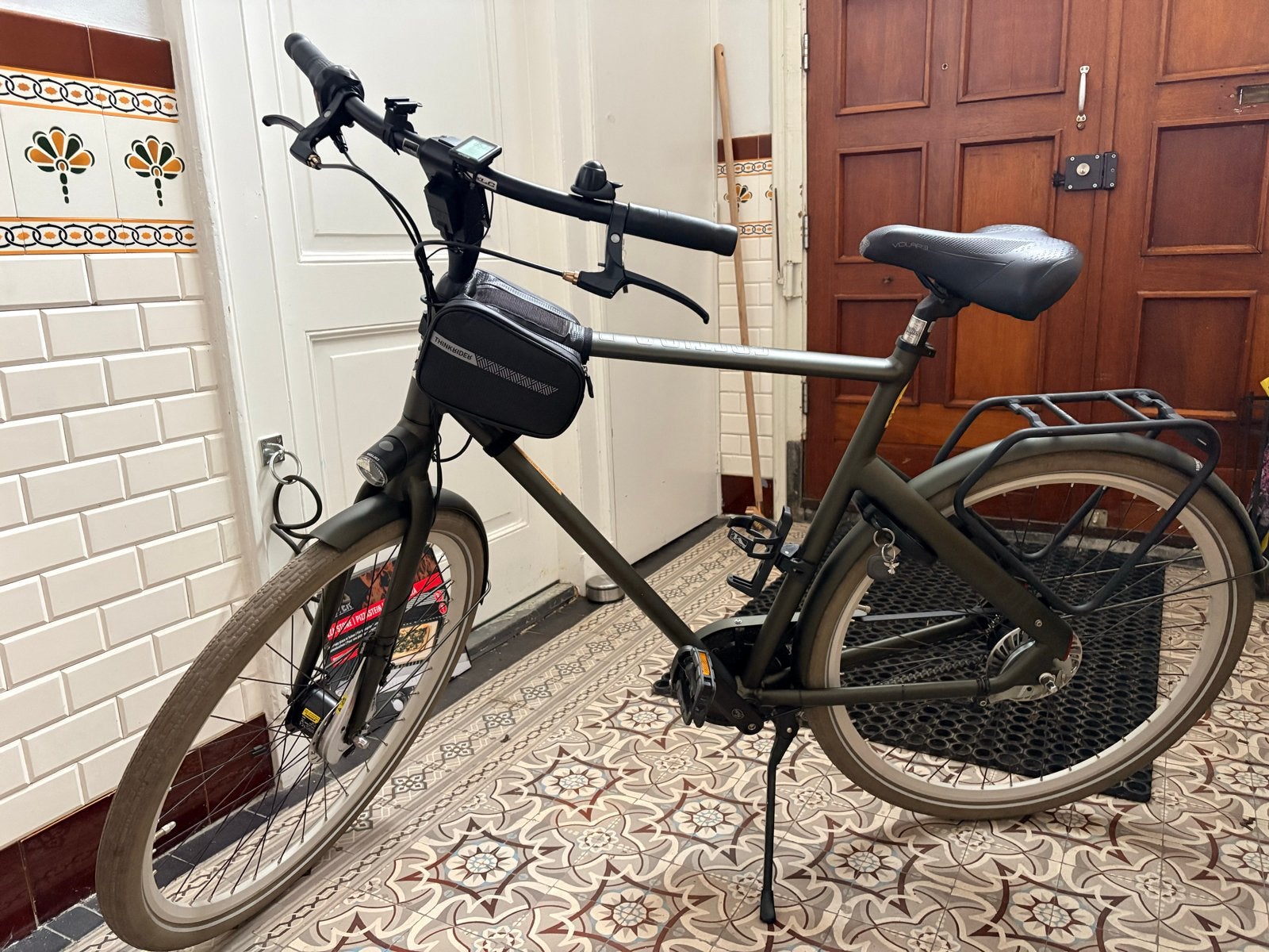 Cortina Blue Heren Stadsfiets - Mat Groen - 61cm, Fietsen en Brommers, Versnellingen, Zo goed als nieuw, 61 tot 65 cm, Ophalen
