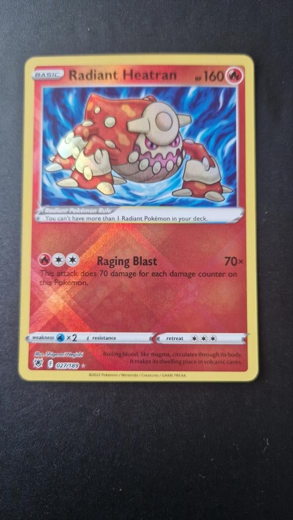 Radiant Heatran 027/189 Astral Radiance Pokemon, Ophalen of Verzenden, Zo goed als nieuw, Losse kaart