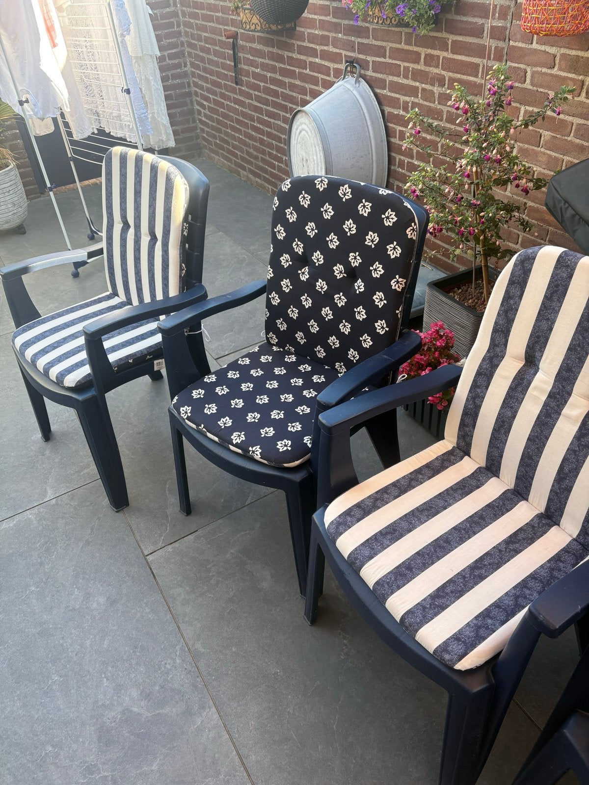 Hartman stapelstoelen inclusief kussens, Tuin en Terras, Tuinstoelen, Ophalen, Gebruikt, Kunststof, Stapelbaar