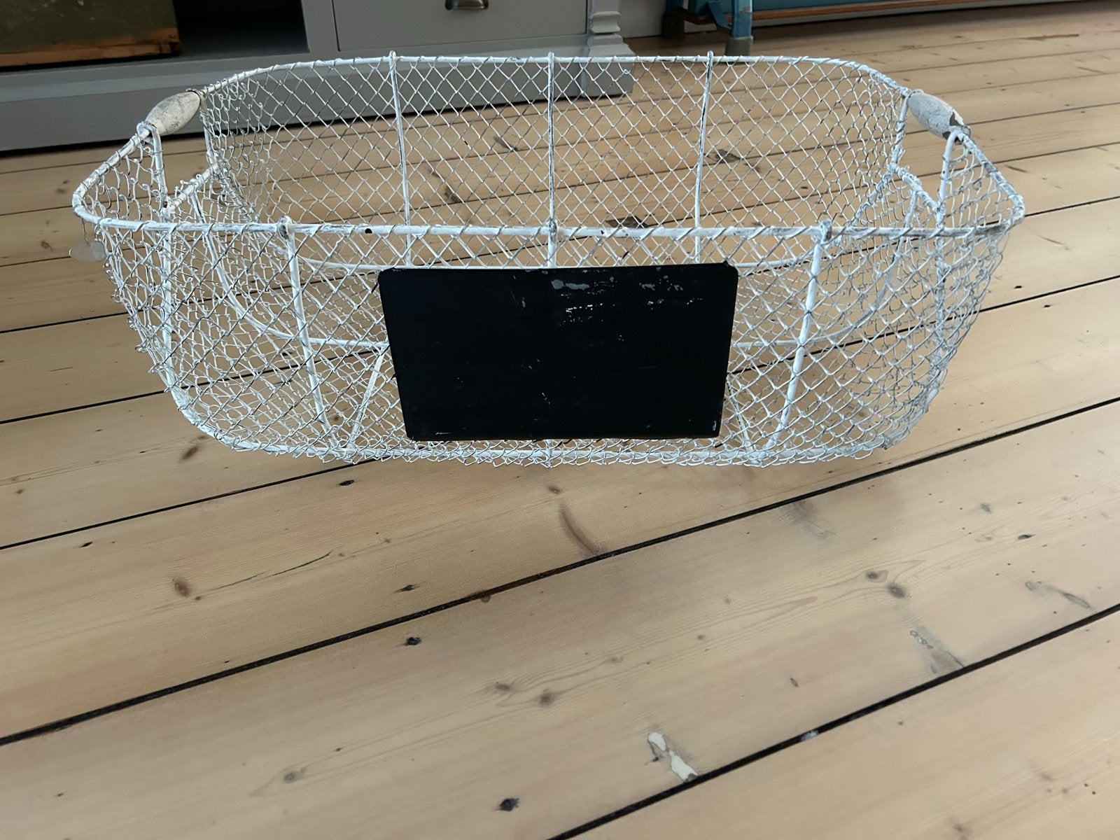 Witte draadmand groot met handvatten, Ophalen, Met handvatten, Mand, Zo goed als nieuw