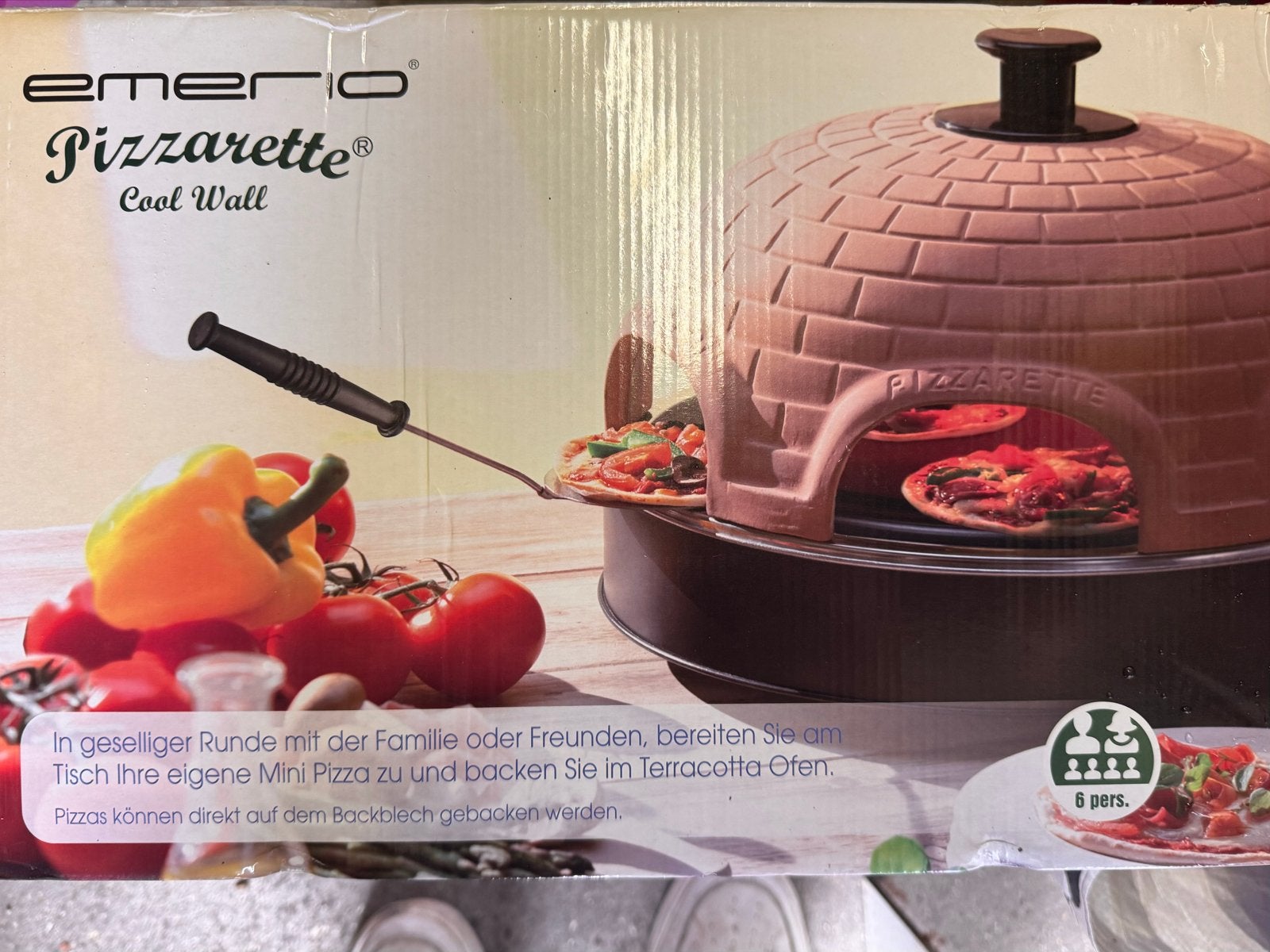 Emerio Pizzarette Cool Wall - Pizzaoven voor 6 personen, Ophalen, Minder dan 45 cm, Overige merken, Pizzaoven