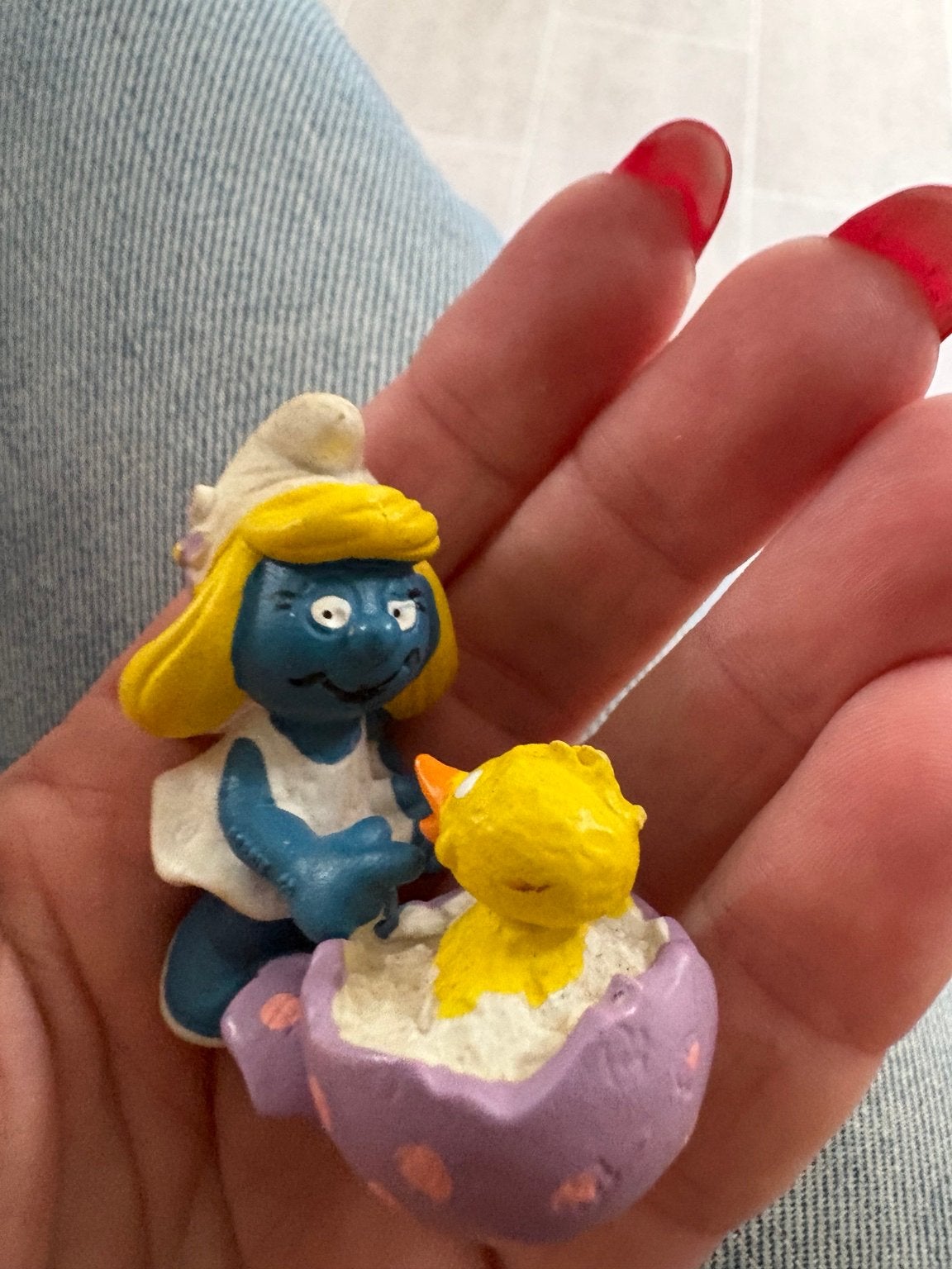 Smurfin met kuiken  2.0489 1984; smurf, Ophalen of Verzenden, Zo goed als nieuw, Overige typen