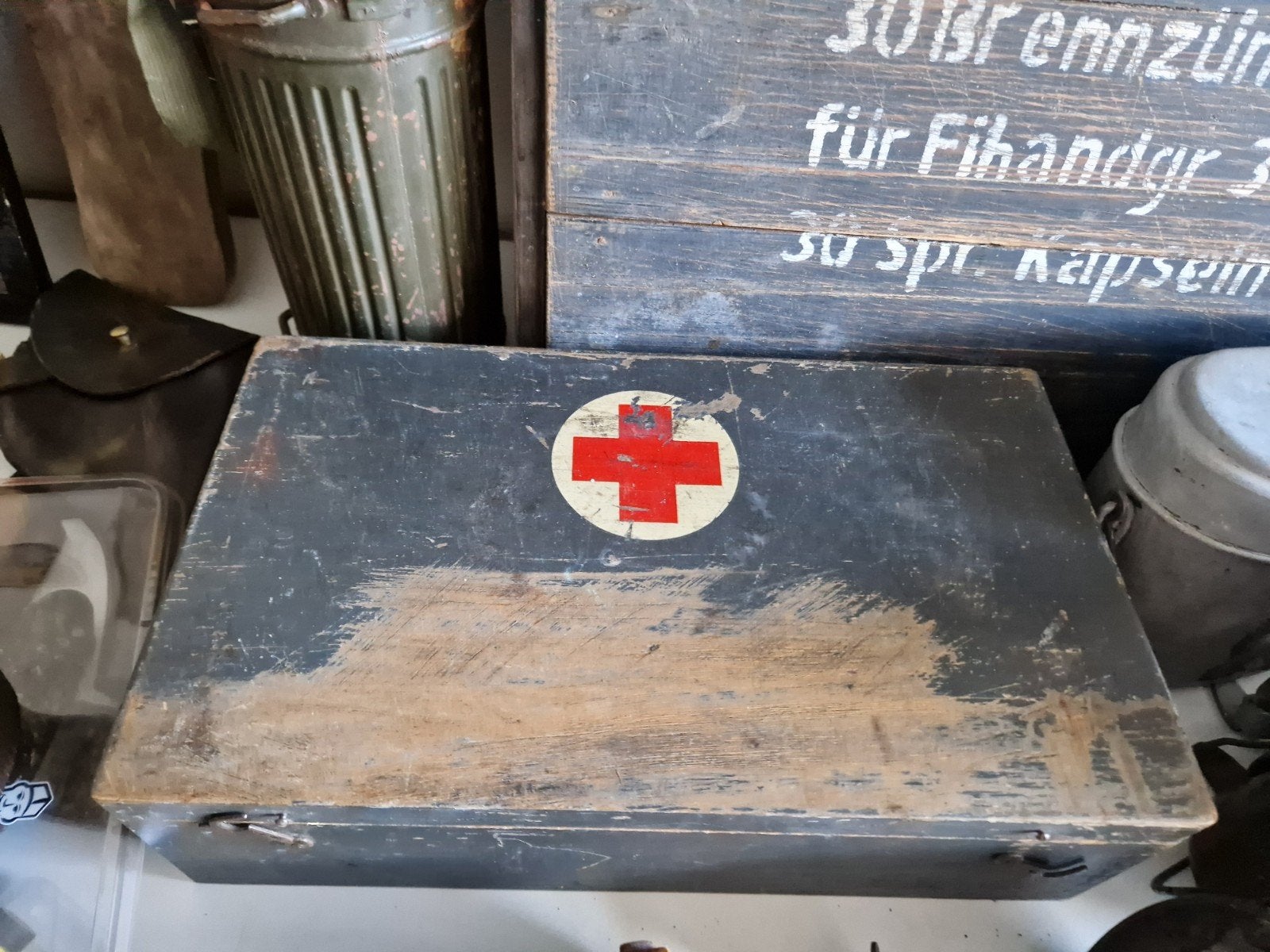 ww2 duitse DRK medic houten kist rood kruis, Ophalen of Verzenden, Duitsland, Kist of Geocache