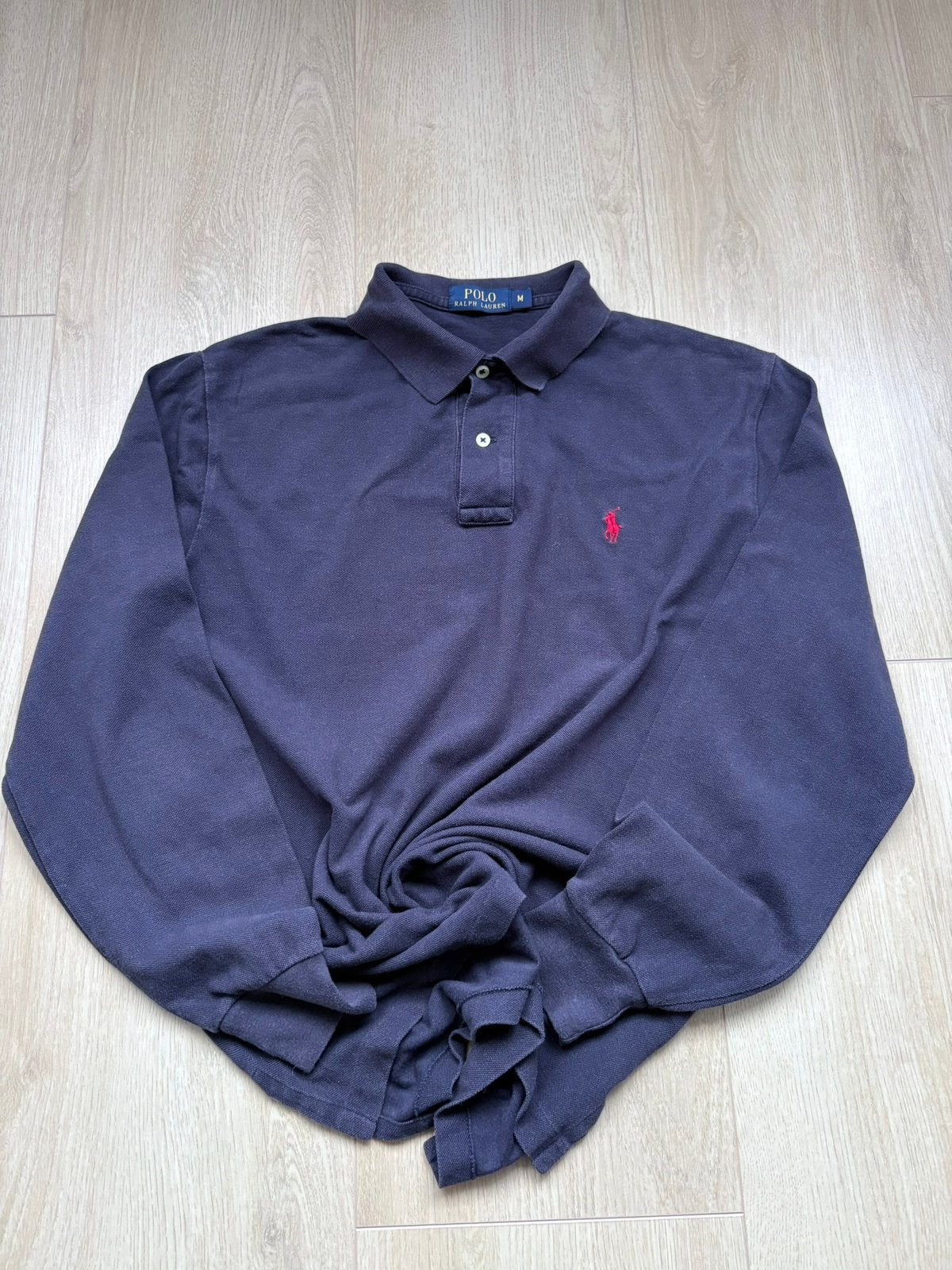 Donkerblauw Polo Ralph Lauren Longsleeve •Maat M, Ophalen of Verzenden, Zo goed als nieuw, Maat 48/50 (M), Blauw