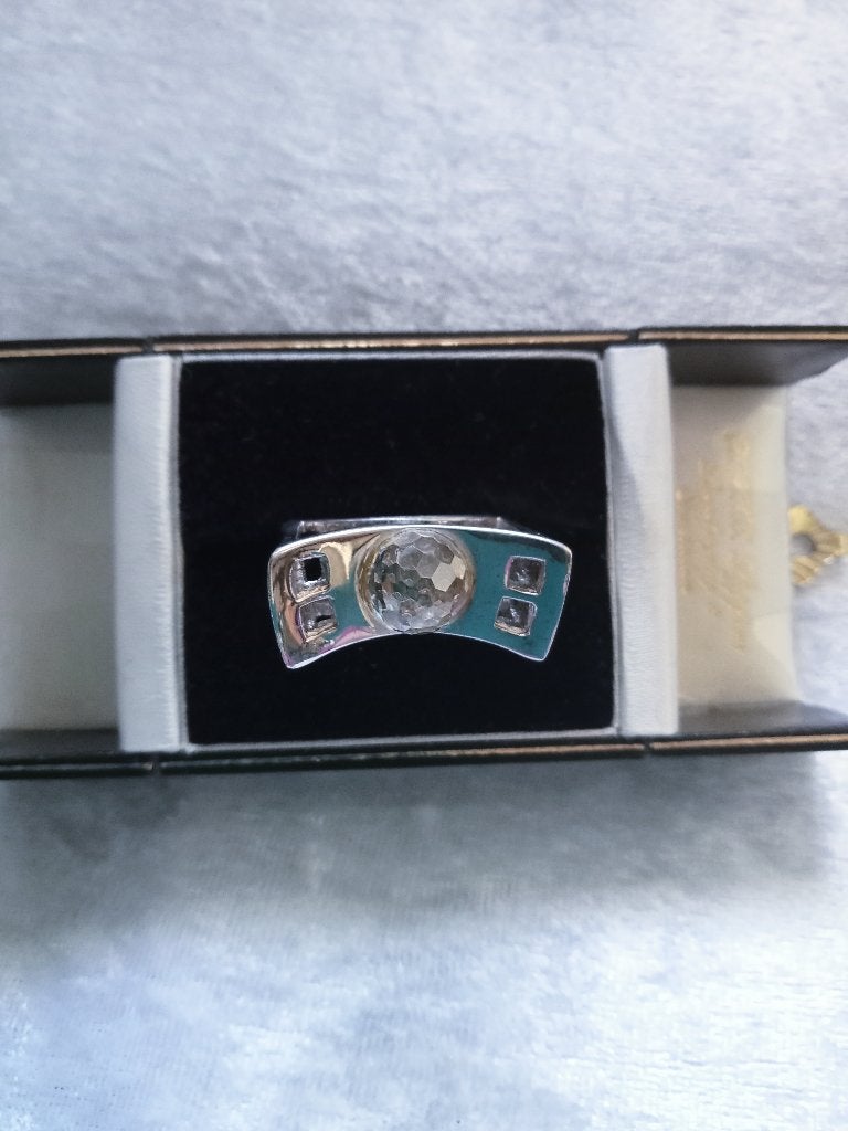Mooie Aparte Handgemaakte Zilveren Ring met Bergkristal, Verzenden, Zilver, Ring, Met edelsteen