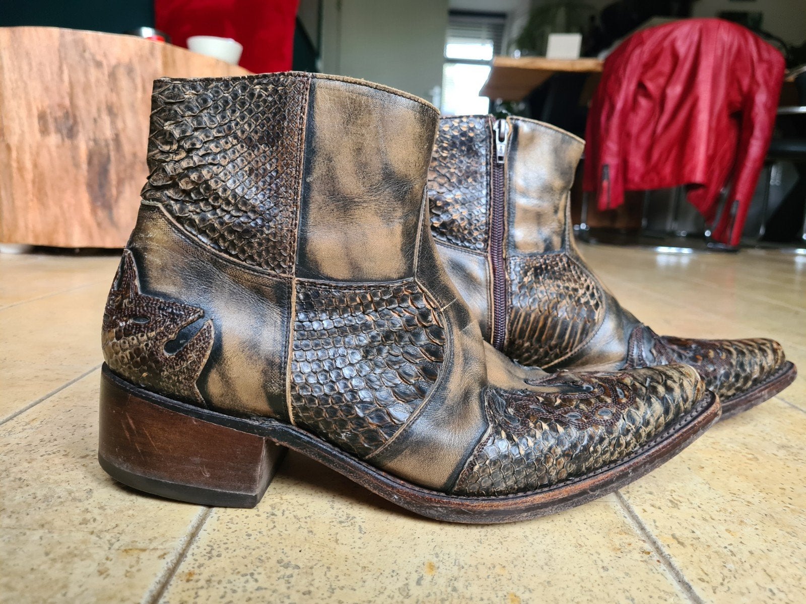 Sancho python boots mt 44. Als nieuw. Cowboy western laarzen, Kleding | Heren, Ophalen of Verzenden, Zo goed als nieuw, Bruin