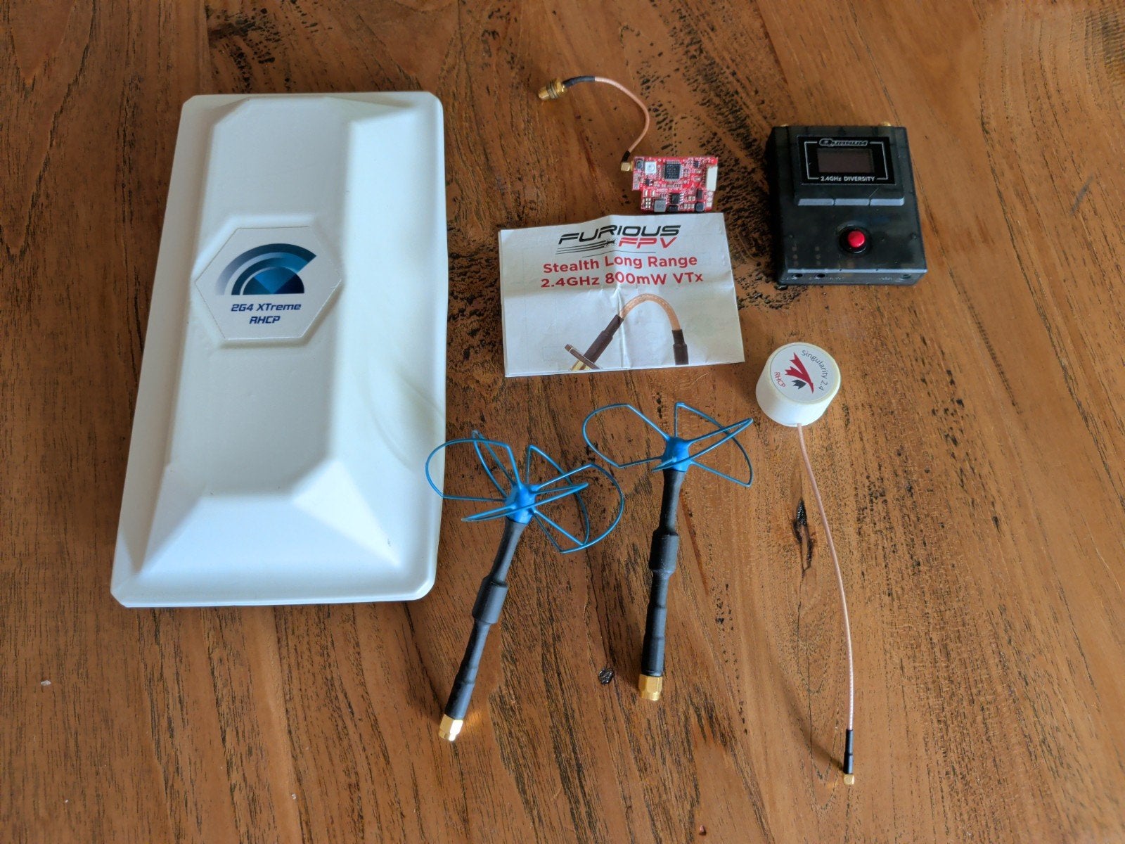 FPV Set: 2.4GHz Antenne, Diversity Switcher & VTX, Ophalen of Verzenden, Gebruikt