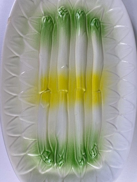 Elchinger Majolica Barbotine asperge serveerschaal, Overige typen, Ophalen of Verzenden, Zo goed als nieuw, Overige materialen