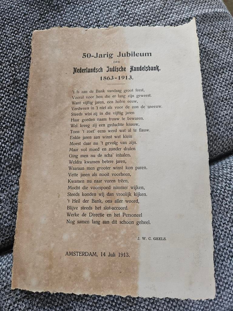 Nederlandsch Indische Handelsbank 1913, Ophalen of Verzenden