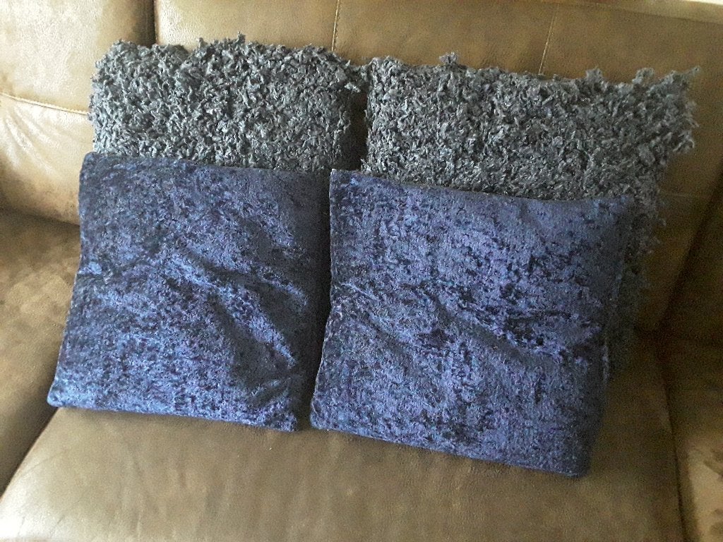 Sierkussens, Ophalen, Zo goed als nieuw, Blauw, Vierkant