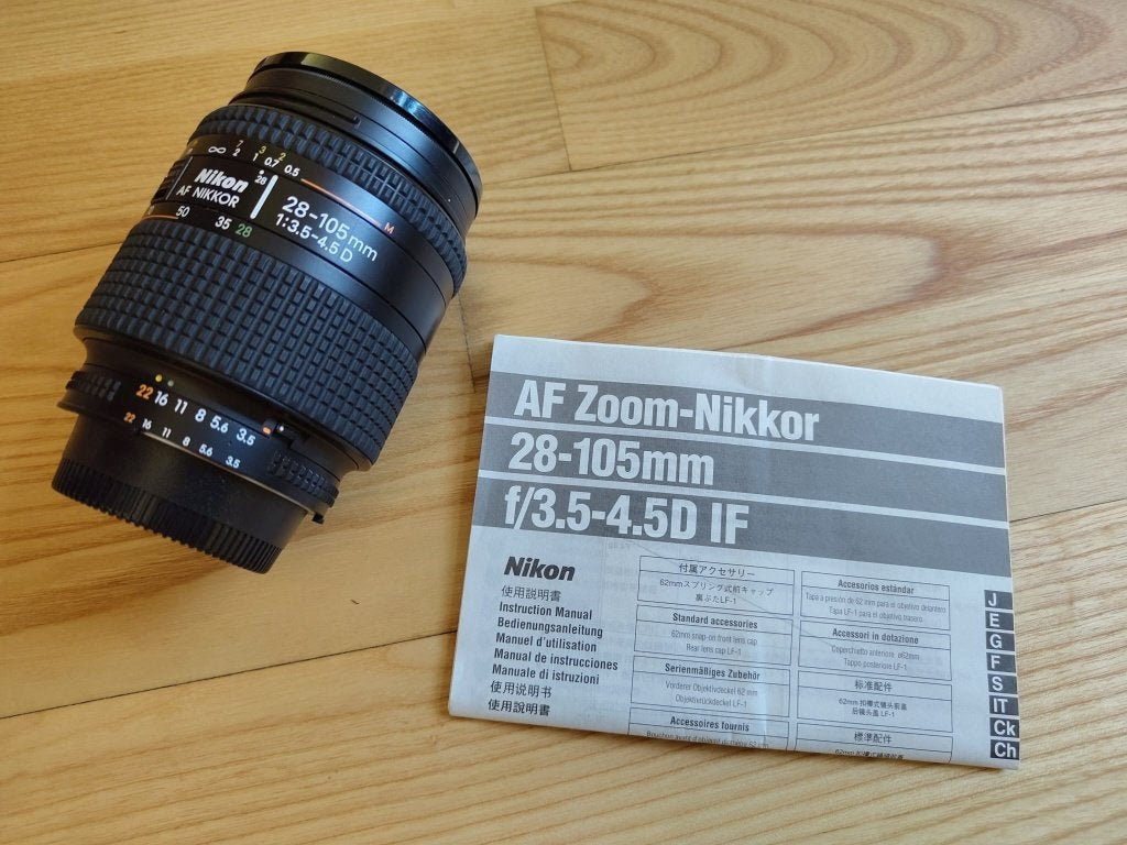 Zoomlens Nikon AF Nikkor 28-105 mm F/3.5-4.5 D-lens, Nikon, Zo goed als nieuw, Macrofunctie, Telelens