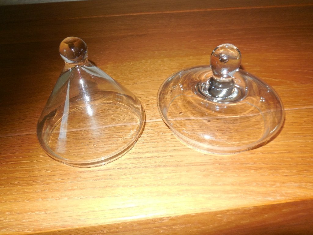 Glazen stolp deksels, Ophalen, 9 cm, Zo goed als nieuw, Met deksel